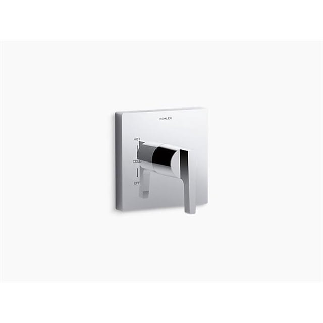 Kohler K-TS99761-4-CP Valve de Température Rite avec Poignée à Levier - Chrome Poli