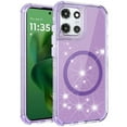 thumbnail image 2 of For Motorola Moto G Power 5G 2025 Magnetic Ring Glitter 3in1 Hybrid Case Cover - Purple, 2 of 3