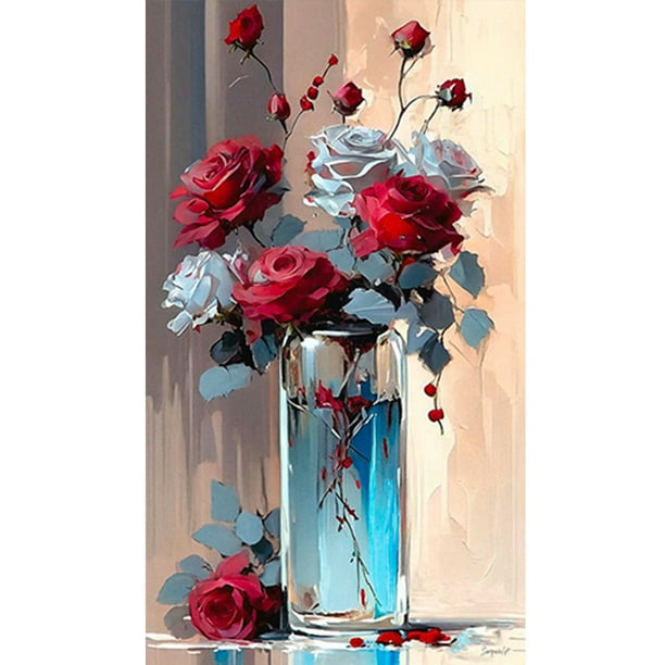 Kit de pintura por números DIY flor mano aceite arte imagen artesanía decoración del hogar (H1106) Hugtrwg Para estrenar