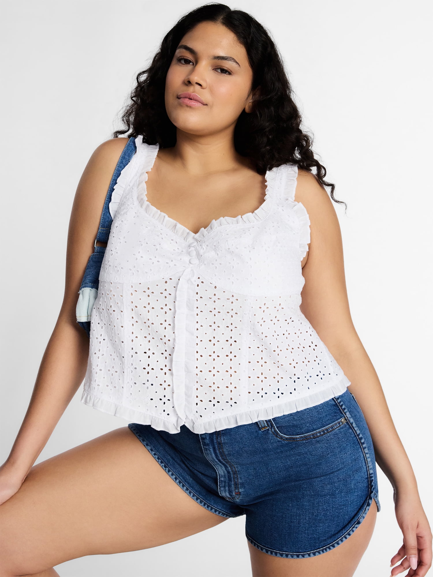 Kacey Lee Women's Eyelet Top, Sizes XS-XXL