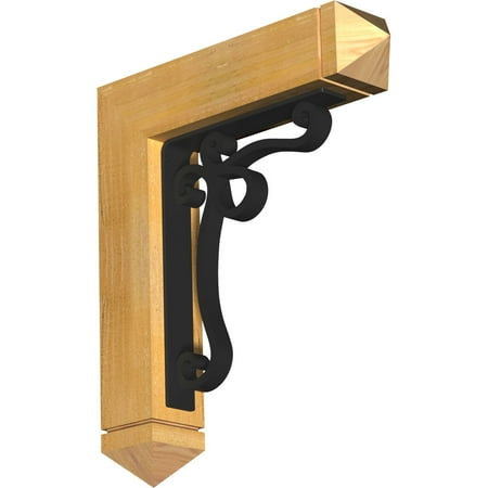 

4 W x 20 D x 23 H Orleans Arts & Crafts Ironcrest Rough Sawn Bracket Western Red Cedar (2 W x 12 D x 15 H Iron Bracket)
