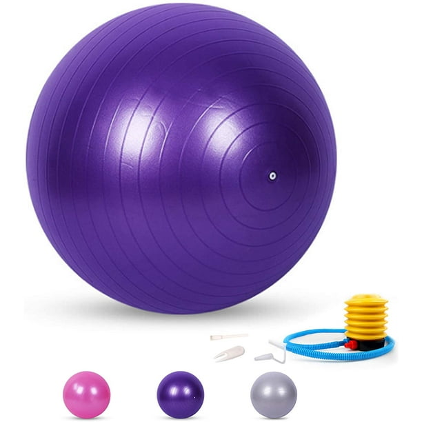 55cm Yoga Workout Ball, Anti-Burst and Slip Resint Exercise Ball Yoga Ball  Fitness bility Balance Ball Birthing Ball with Quick Pump - Home Gym Office  Chair Ball 