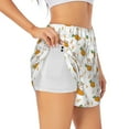 thumbnail image 3 of Lsque Rabbit And Carrot Printed Women's Running Shorts with Liner Pockets,Elastic Quick Dry Workout Athletic Gym Yoga Shorts,Womens High Waist Shorts-XX-Large, 3 of 9