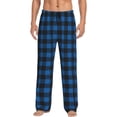 thumbnail image 1 of Balery Blue Black Plaid Pantalones de pijama para hombre, pijama ultraligero, pantalón de descanso-Large, 1 of 6