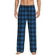 thumbnail image 1 of Balery Blue Black Plaid Pantalones de pijama para hombre, pijama ultraligero, pantalón de descanso-Large, 1 of 6
