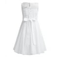 thumbnail image 4 of DPOIS Kids Girls Sleevless Formal Dresses Sequined Lace Flower Girl Dress Ivory 12, 4 of 7