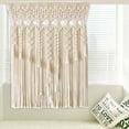 thumbnail image 3 of 70.86*35.43 in Macrame Tassel Wall Hanging Handmade Woven Braid Tapestry Boho Window Curtain Backdrop Home Decor Beige, 3 of 6