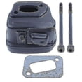 thumbnail image 1 of Exhaust Muffler Silencer With Bolt-on Gasket Kit Compatible With Husqvarna 340 345 346xp 350 351 353 503862803 Hg, 1 of 4