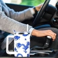 thumbnail image 5 of Blue and White Porcelain Coffee Mugs 40 OZ Tumbler with Handle and Straw Lid Leak Proof - Blue and White Travel Tumbler Insulated for Hot Cold Ice - Birthday Gifts for Women Stainless Steel Cup, 5 of 5