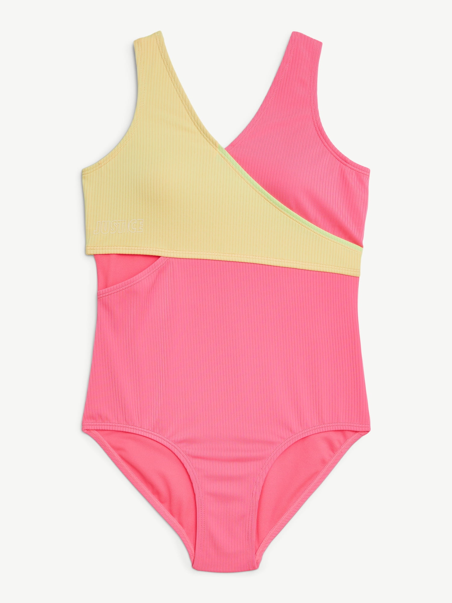 Justice Girls Color Blocked Crossbody One-Piece, Sizes 5-18