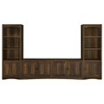 thumbnail image 2 of Benjara 78" Donna 3pc TV Stand Cabinet Wall Unit- 2 Media Tower- Brown, 2 of 6