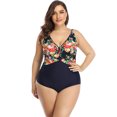 thumbnail image 1 of Beach Party Women's Plus Size Slimming Surplice One Piece Swimsuit, 1 of 7