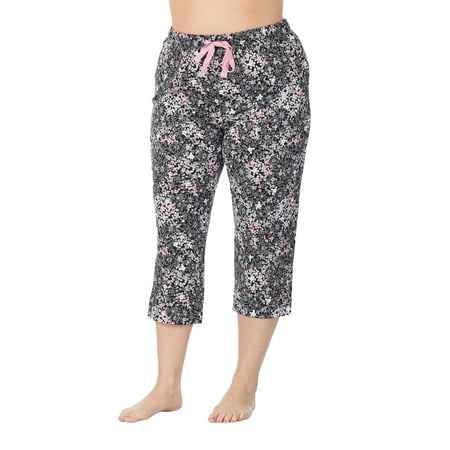 Women's Sleep capri pant in 100% cotton knit (Best Fabric For Pajama Pants)