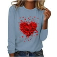 thumbnail image 2 of VgaVtl Long Sleeve Tshirts Shirts for Women Valentines Ladies Plus Size Tops Loose Pullover Casual Holiday Heart Print Tops, 2 of 4