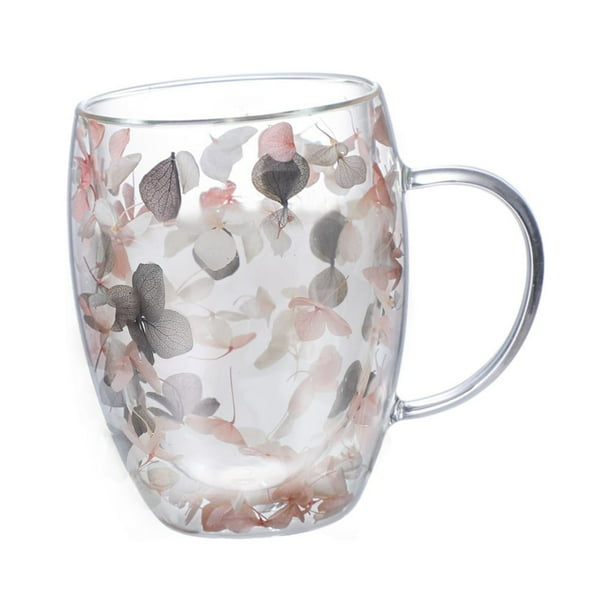 Vaso de vidrio de doble pared, 300 ml, con aislamiento, transparente, para capuchino Estilo B