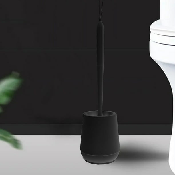 Hogar y cocina, Artículos de limpieza, Barrido, Juego de escobilla de inodoro de pie, cepillo flexible de TPE y desagües huecos de PP, con cepillo de limpieza de cuerda colgante.