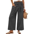 thumbnail image 2 of GUACER Wide Leg Pants for Women Elastic Waist Pleated Textured Trousers with Pockets Casual Loose Fit Pants, 2 of 7