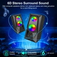 thumbnail image 6 of Computer Speakers for Desktop, TSV USB Powered RGB PC Gaming Speaker, 2.0 Enhanced Stereo, Dynamic RGB LED, One-Knob Control, 3.5mm Aux Wired Laptop Speakers for PC, Desktop, Smartphone, Tablets, 6 of 8