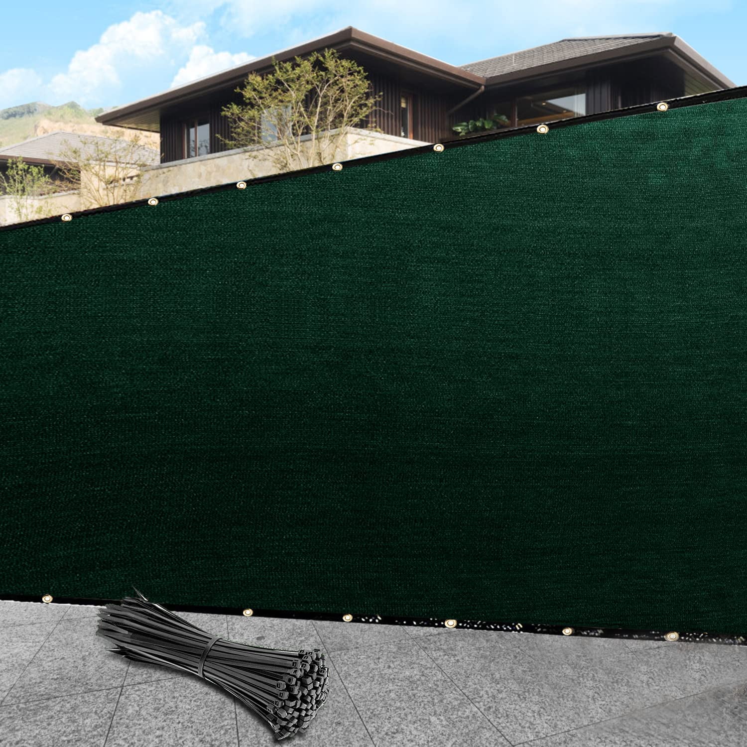 SHADEWIZ 4' x 50' Balcony Privacy Screen, 170GSM Heavy Duty Patio Screen, Perfect for Outdoor Back Yard, Green(We Make Custom Size)