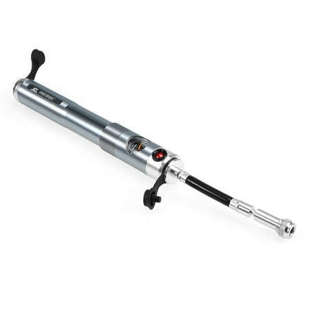 Air Pump With Gauge 160PSI Bike Manual Pump Bicycle Cycling Air Pressure Pump Portable Presta Schrader Twin Valve Tire Pump with Built-in Gauge ()