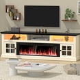 thumbnail image 5 of HARIPUL 70" Fireplace TV Stand for TVs Up to 80" with 36" Electric Fireplace, TV Console for The Living Room, LED Light Entertainment Center, Storage Cabinet, Media Console Table, White, 5 of 7