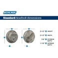 thumbnail image 2 of Schlage B60 Single Cylinder Grade 1 Deadbolt from The B-Series, Polished Chrome, 2 of 7