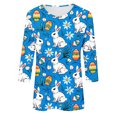 thumbnail image 5 of lcziwo Easter Shirts for Women Spring 3/4 Sleeve Crewneck Eggs Pattern Tee Blouses Cute Rabbit Graphic Holiday Tunic Tops Multicolor S, 5 of 6