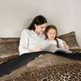 thumbnail image 5 of Homewish Romantic Bling Fashion Queen Comforter Set, Brown Glitter Leopard Print Bedding Sets, Teens Kids Girls Women Reversible Bedding Comforter Set, Super Cozy Room Decor, 3 Pieces, 5 of 8
