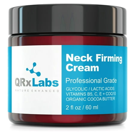 Neck Firming Cream - Tightening & Lifting Moisturizer for Loose, Wrinkled or Sagging Skin on Neck, Decollete & Chest - Best to Prevent Turkey / Crepe Neck - 2 fl (Best Neck Exercises For Wrinkles)