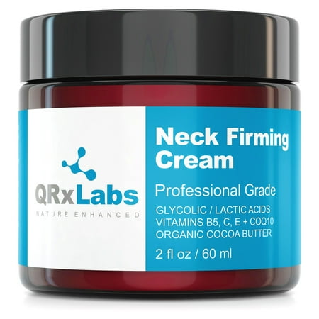 Neck Firming Cream - Tightening & Lifting Moisturizer for Loose, Wrinkled or Sagging Skin on Neck, Decollete & Chest - Best to Prevent Turkey / Crepe Neck - 2 fl (Best Upper Eyelid Tightening Cream)