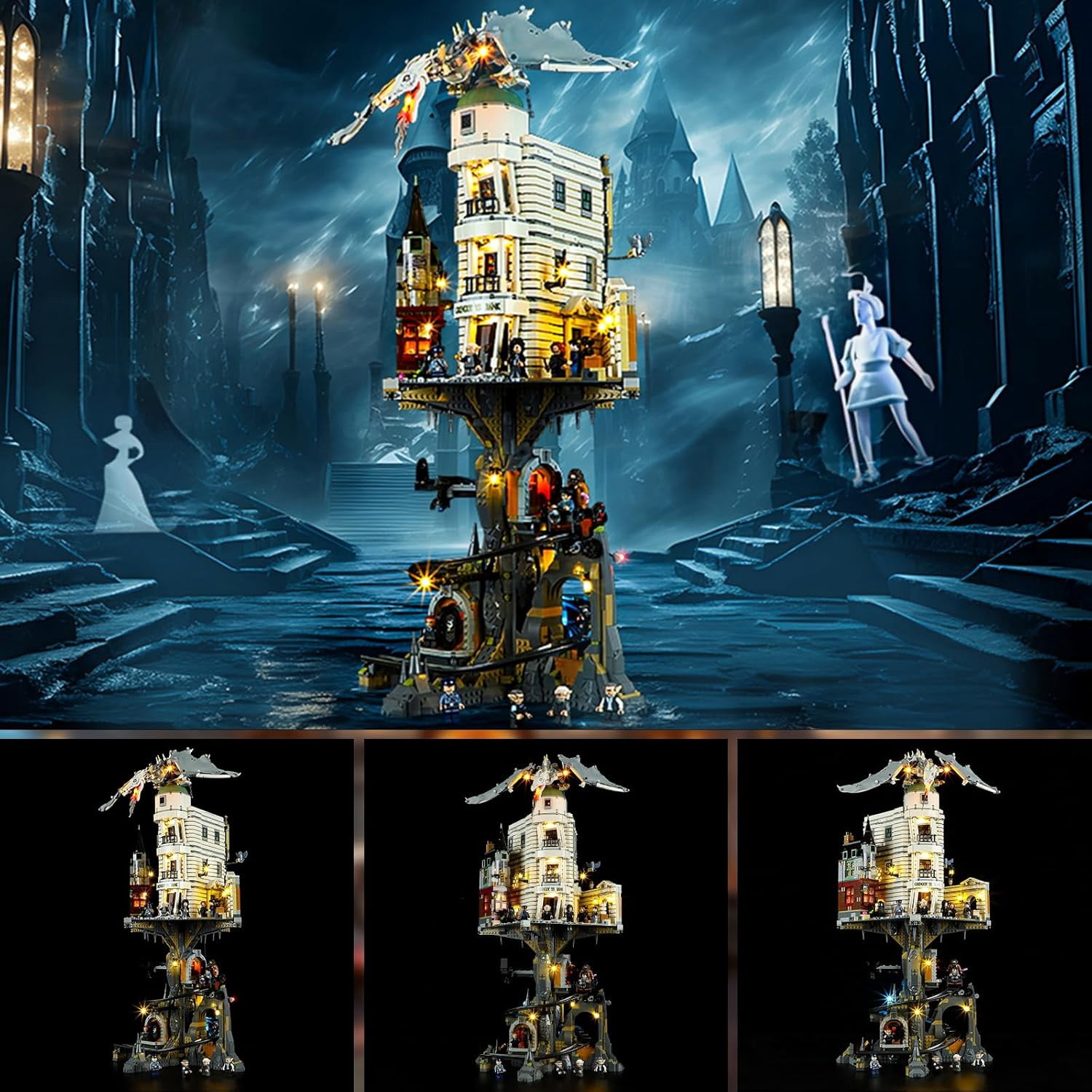 LED Light for Lego-76417 Harry Potter Gringotts Wizarding Bank-Collectors’Edition Building Blocks Model (Lego Set NOT Included)