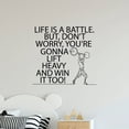 thumbnail image 2 of Dont Worry You're Gonna Lift Heavy And Win It Too - Exercise Workout Quote Motivation Weightlifting Silhouette Vinyl Wall Art Sticker Decal Home Gym Workout Area Fitness Decoration Size (10x8 inch), 2 of 3