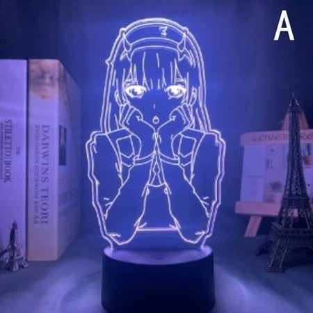 

Ostrifin Anime 3d Lamp Zero Two Figure Nightlight Kids Adult Girls Bedroom Decor Light