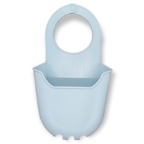 Handy Housewares Hanging Silicone Sink Caddy - For Kitchen or Bath, Hangs From Faucet, Helps Dry Sponges, Loofahs, Razors, Soap - Pastel Blue