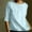 Blue, variant on AXXD Womens Sweatshirts Trendy Black Basic Summer 2024 Solid Color Loose Round Neck Middle Sleeve Folded Cotton Linen Shirt Top