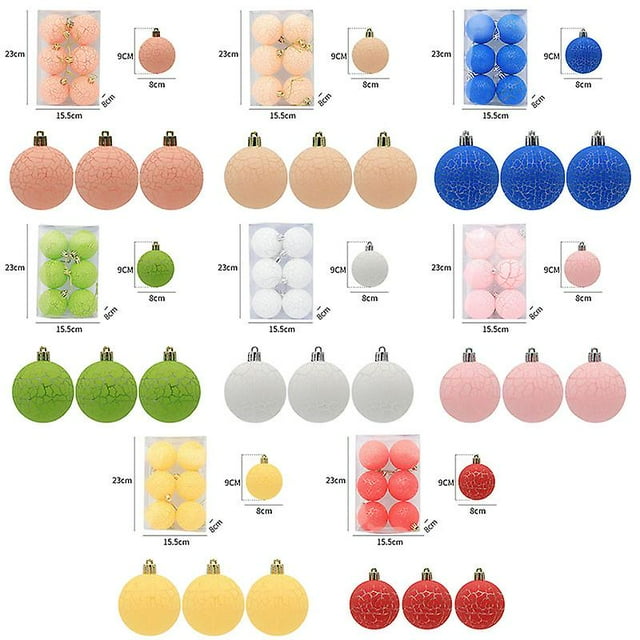 6/12/24 Pack Christmas Tree Ball Baubles Christmas Tree Ornaments Home Party Decorations