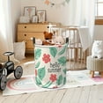 thumbnail image 4 of Summer Red Flower Floral Print Storage Basket, Foldable and Handle with Extra Large Capacity for Portable Storage, Suitable for Bedroom Bathroom, Toys and Dirty Clothes Storage, Bookshelf Basket, 4 of 7