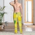 thumbnail image 2 of Fotbe Bright Lemons Pantalones de Pijama para Hombre, Pantalones de Dormir, Pantalones de Casa con Cintura Ajustable y Bolsillos-Medium, 2 of 6