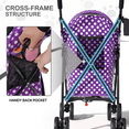 thumbnail image 6 of MoNiBloom 4 Wheel Foldable Lightweight Pet Stroller Trolley for Cats & Dogs, Purple with White Polka Dots, 6 of 13