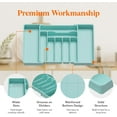 thumbnail image 5 of Lifewit Silverware Drawer Organizer, Expandable Utensil Organizer for Kitchen Drawers, Adjustable Cutlery and Flatware Tray, Plastic Spoons Forks Knives Holder Storage Dividers, Large, Turquoise, 5 of 8