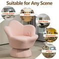 thumbnail image 6 of Pawverly Boucle Swivel Accent Chair, 360° Small Barrel Armchair with Petal Back, Cozy Vanity Chair for Living Room or Bedroom, Natté Pink, 6 of 8