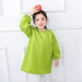 thumbnail image 2 of Girls T Shirts Long Sleeve Kid Art Smock Solid Color Apron For Children Printed Artist Painting Aprons Smocks Casual Girls' Tees Blouses Green 4-8 Years, 2 of 3