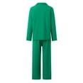 thumbnail image 6 of Lounge Sets for Women, Women's Elegant Slim Fit And Wide Leg Pants Suit Set Business Formal Outfit Two Piece Trousers, Suits(Green,4XL), 6 of 8