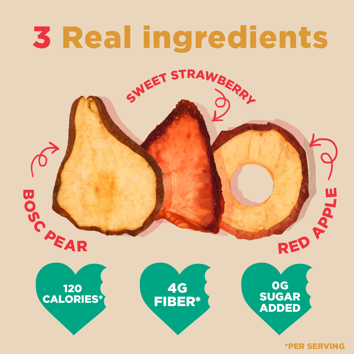 RIND Snacks Straw-Peary Dried Fruit Superfood - 3oz Bags, 6 Bags Total - Strawberry, Apple, Pear