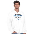 thumbnail image 4 of US Air Force My Hero Airman Wife Men Big & Tall Zip Hoodie Brisco Brands 2X, 4 of 5