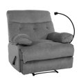 thumbnail image 5 of Wide Rocker Recliner Chairs, Ergonomic Rocking Recliner Chair, Large Recliner Chair for Living Room, Bedroom, Dark Orange, 5 of 9