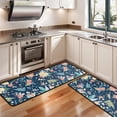 thumbnail image 3 of Kitchen Rugs Sets Of 2,Pioneer Flower Floral Print Pattern Anti Fatigue Kitchen Mat Rugs Non Slip Washable,Decorative Kitchen Floor Mats for Kitchen,Sink,Laundry,17"x47"+17"x47", 3 of 5