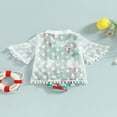 thumbnail image 3 of Baby Girls 3 Piece Swimsuits Watermelon Print Ruffled Tops Briefs and Tasseled Cover-up, 3 of 8