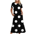 thumbnail image 1 of Fankiway Robe Longue Ample à Manches Courtes avec Poche et Col Rond Imprimé pour Femmes Rondes Robes de Printemps pour Femmes 5680, 1 of 4