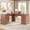 Cherry Brown, variant on 67'' Farmhouse L Shape Desk with File Drawers and Charging Station for Home Office, White